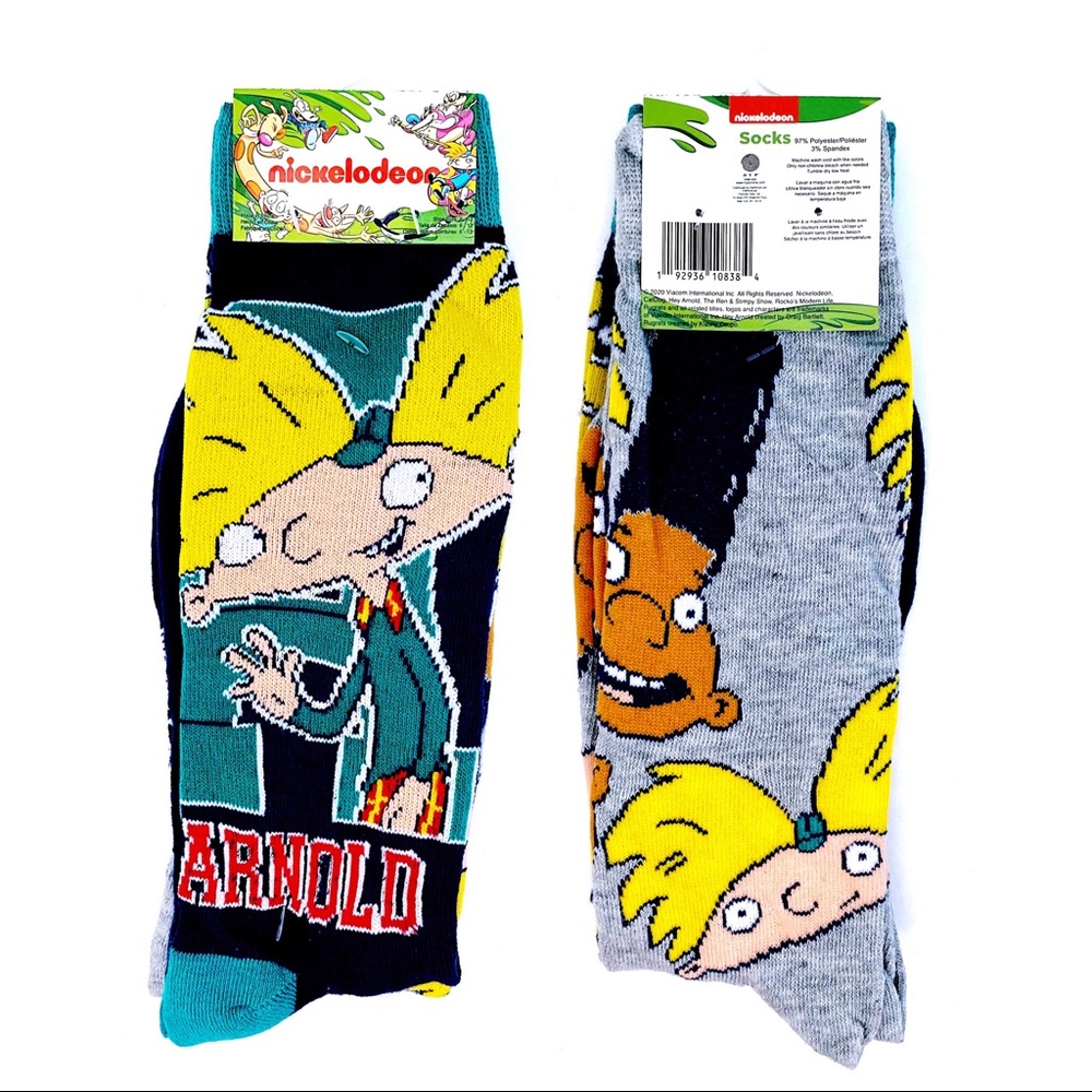 Nickelodeon Hey Arnold Crew Socks Mens Womens Gerald 90s Fun Novelty Gift
